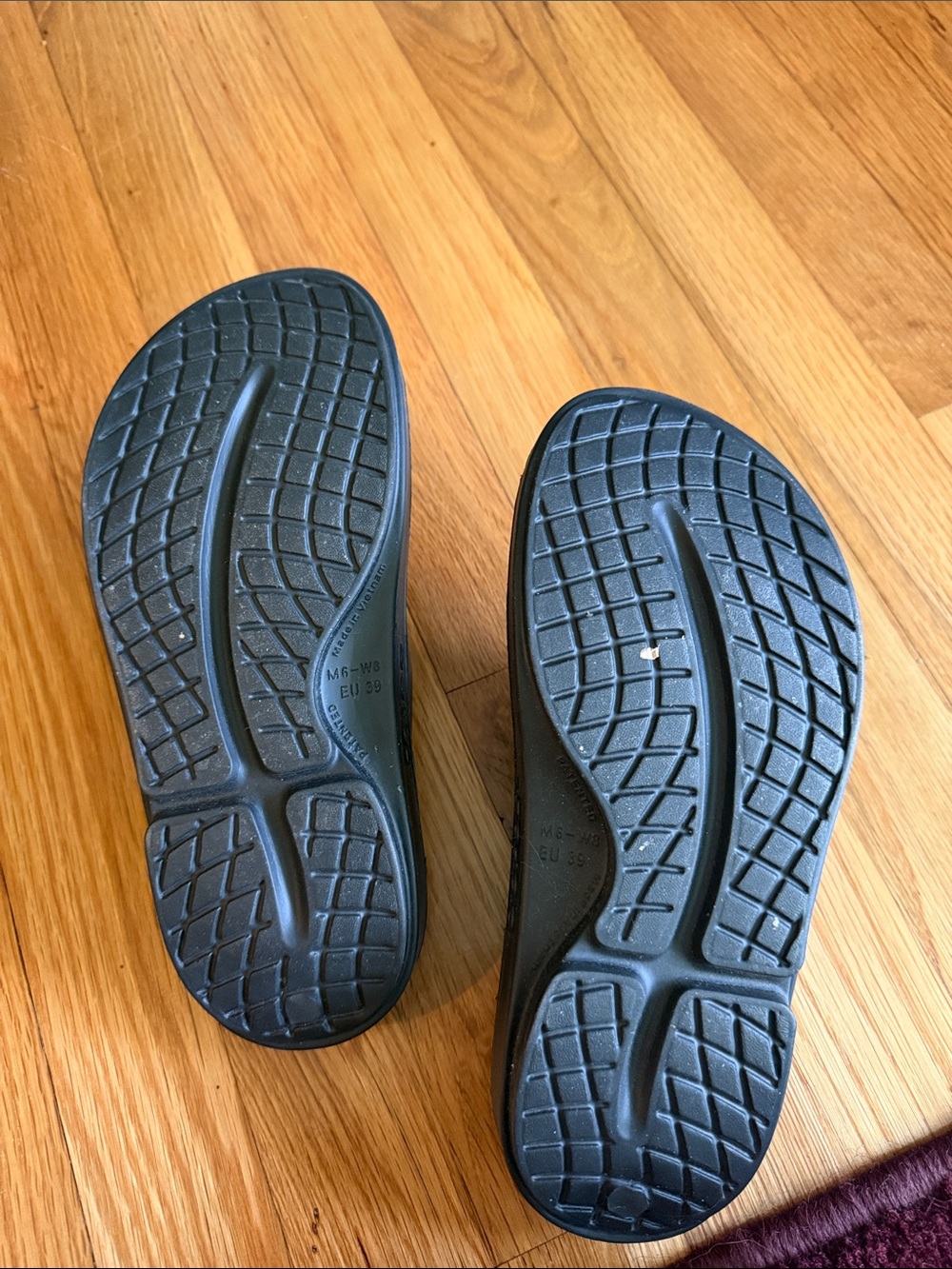 OOFOS Blue Iridescent Slide Sandals - Picture 10 of 10